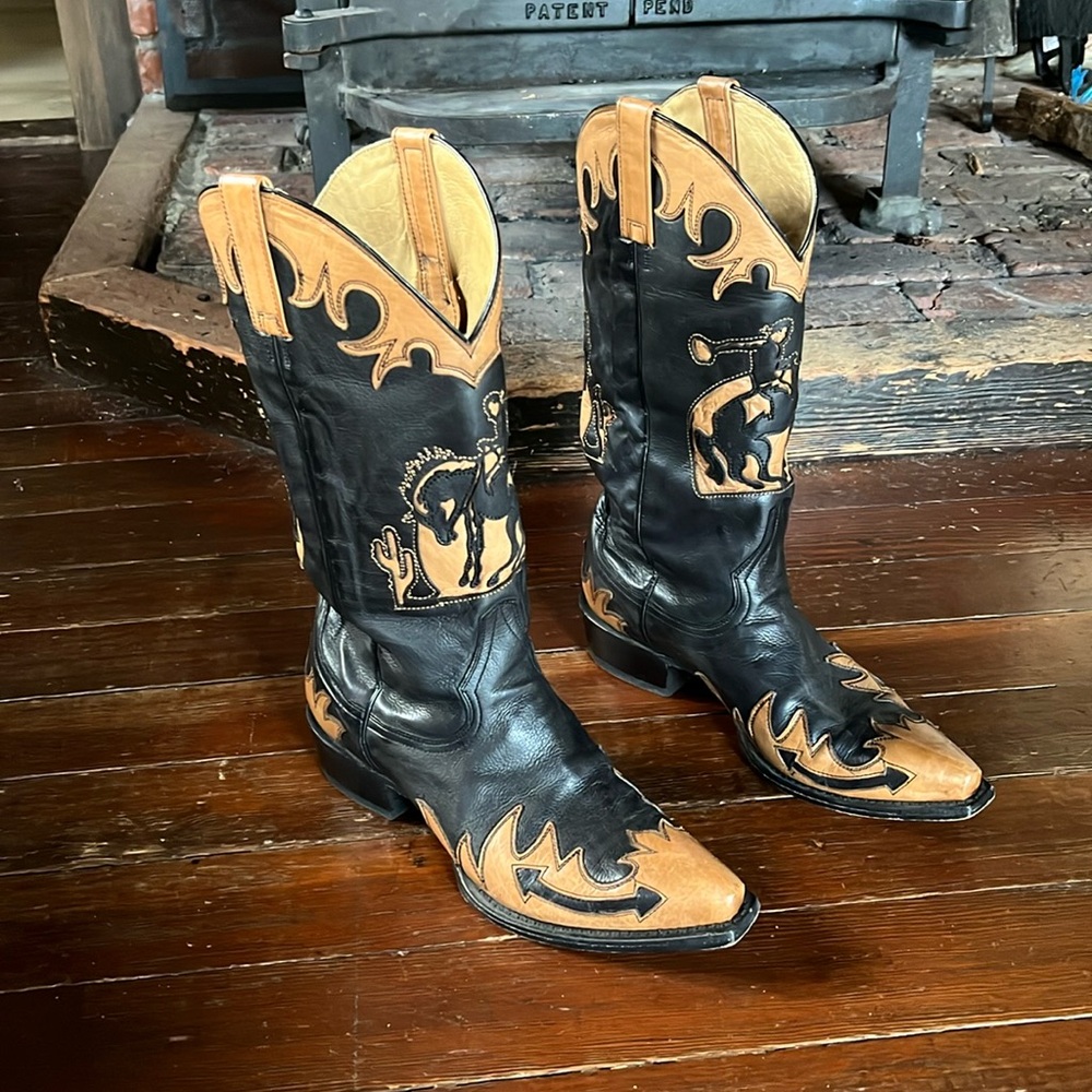 Stetson Faye Cowgirl & Horse Underlay Leather Cowboy boots - Picture 2 of 7